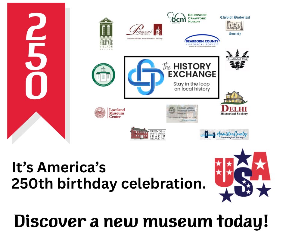 BCMuseum's tweet image. History is happening near you!
As part of America’s 250th birthday, the History Exchange is sharing events from museums and historical societies across the tri-state.
: tinyurl.com/HExchange-1
#historyexchange #America250 #StayInTheLoop #localhistory #bcmuseum
@America250