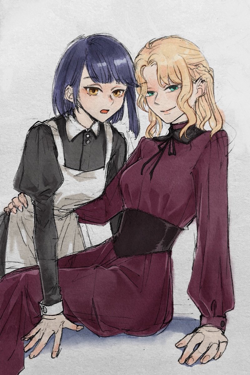 totofishcat's tweet photo. ⚠️[捏造/OC特/夢]
[特x丈]
女僕&amp;大小姐的設定好適合他們🥰
#tkdbプラス #tkdb夢
-
鉛筆線稿+ipad簡易上色
因眼睛狀況不佳，最近可能都會用這種方式產圖🥲 https://t.co/1KVwS7j0Dj