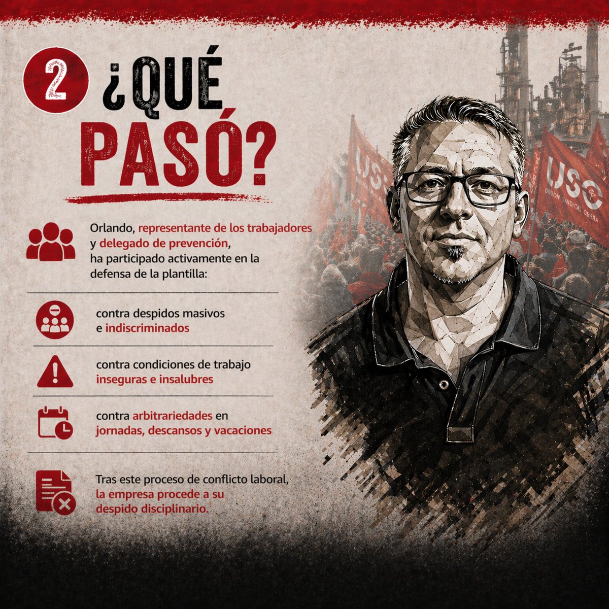 canariaspcc's tweet photo. 🚫 No es un caso aislado.
Es represión sindical.

Hoy lo explicamos claro 👇
Porque esto no va solo de ATELCO o Glovo.

Va de cómo funciona el sistema cuando nos organizamos.

#RepresiónSindical #1deMayo #LuchaObrera
@USOCanarias 
@CCOOCanarias https://t.co/oeiqMibwoP