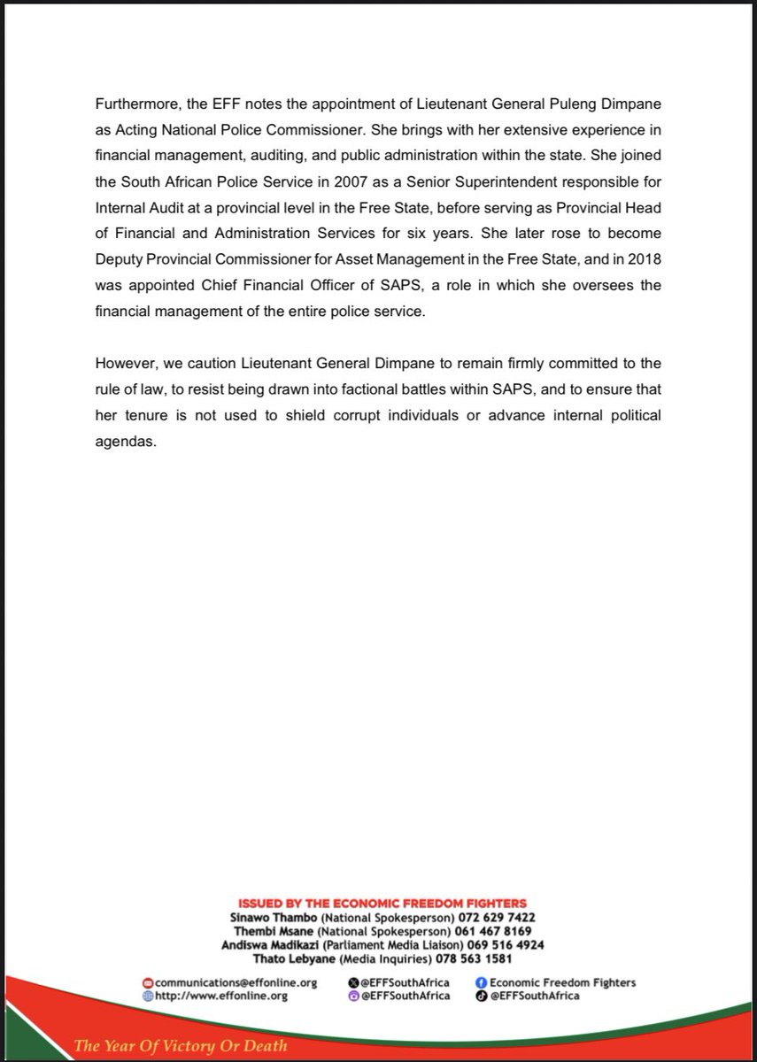 Economic Freedom Fighters tweet media