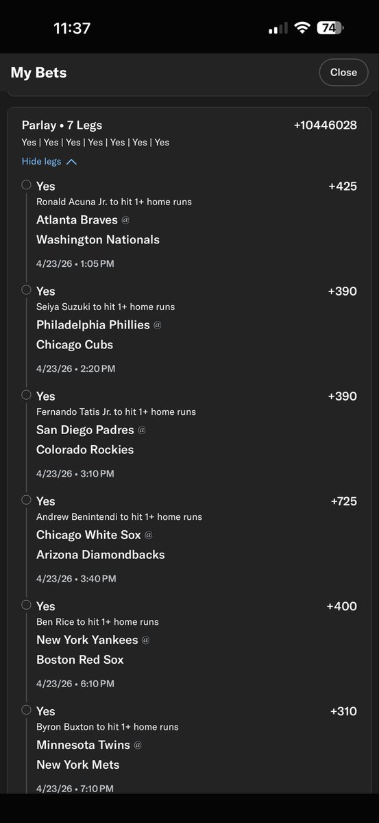 FireFd42's tweet image. Millyyy dollar Homerun slip.   I mean why not dream.     ⚾️ ⚾️ 🚨   #homeruns #parlay