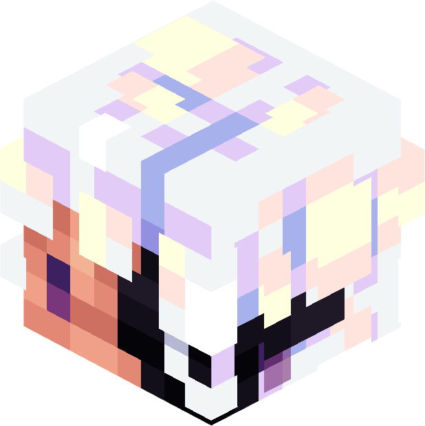 White hair with rainbow highlights and shading...