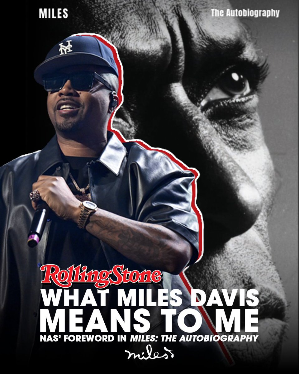 milesdavis's tweet photo. Miles and hip-hop share the same blood.”

To mark Miles' 100th birthday, Miles: The Autobiography returns in a new Centennial Edition from @simonschuster.

@Nas traces the roots of hip-hop back to Miles Davis—his innovation, his boldness, his refusal to follow rules. https://t.co/oFziQE3Cgn