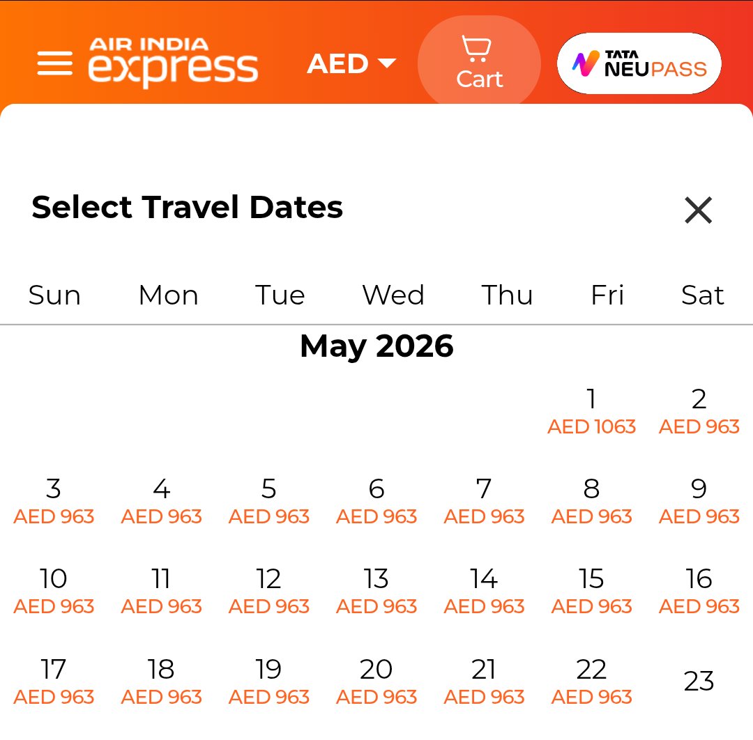 vokncnn's tweet image. Air India Express : Dubai Kannur Dubai Fares | From May 1, 2026

എയർ ഇന്ത്യ എക്സ്പ്രസ്: ദുബായ് കണ്ണൂർ ദുബായ് നിരക്കുകൾ | 2026 മെയ് 1 മുതൽ

Ticket rates
1) Dubai to Kannur
2) Kannur to Dubai

#AirIndiaExpress #KannurAirport #kannurinternationalairport