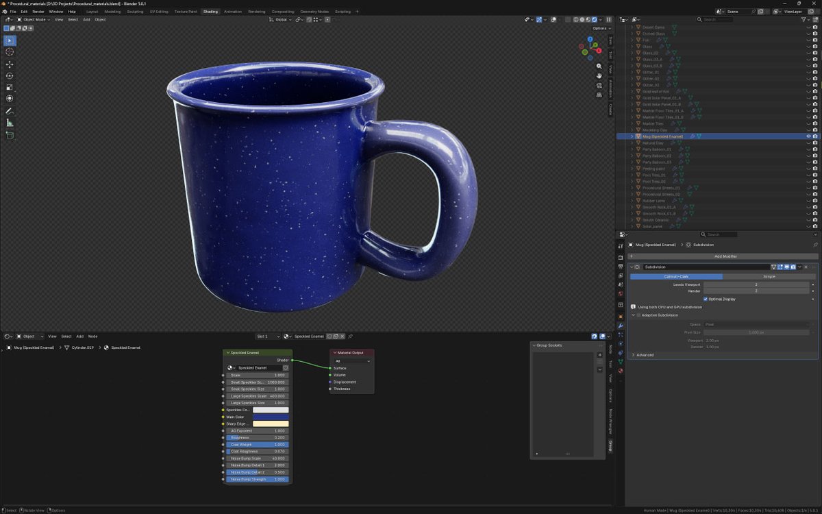 Tankred_Daeron's tweet photo. Here you see the result of two lessons. Now I remember how to model simple mugs and cups. And added to it Procedural  Customizable Material. 

#blender3D #3D #HardSurface #Modifiers #ProceduralMaterial #Procedural https://t.co/OYI9tcb9w4