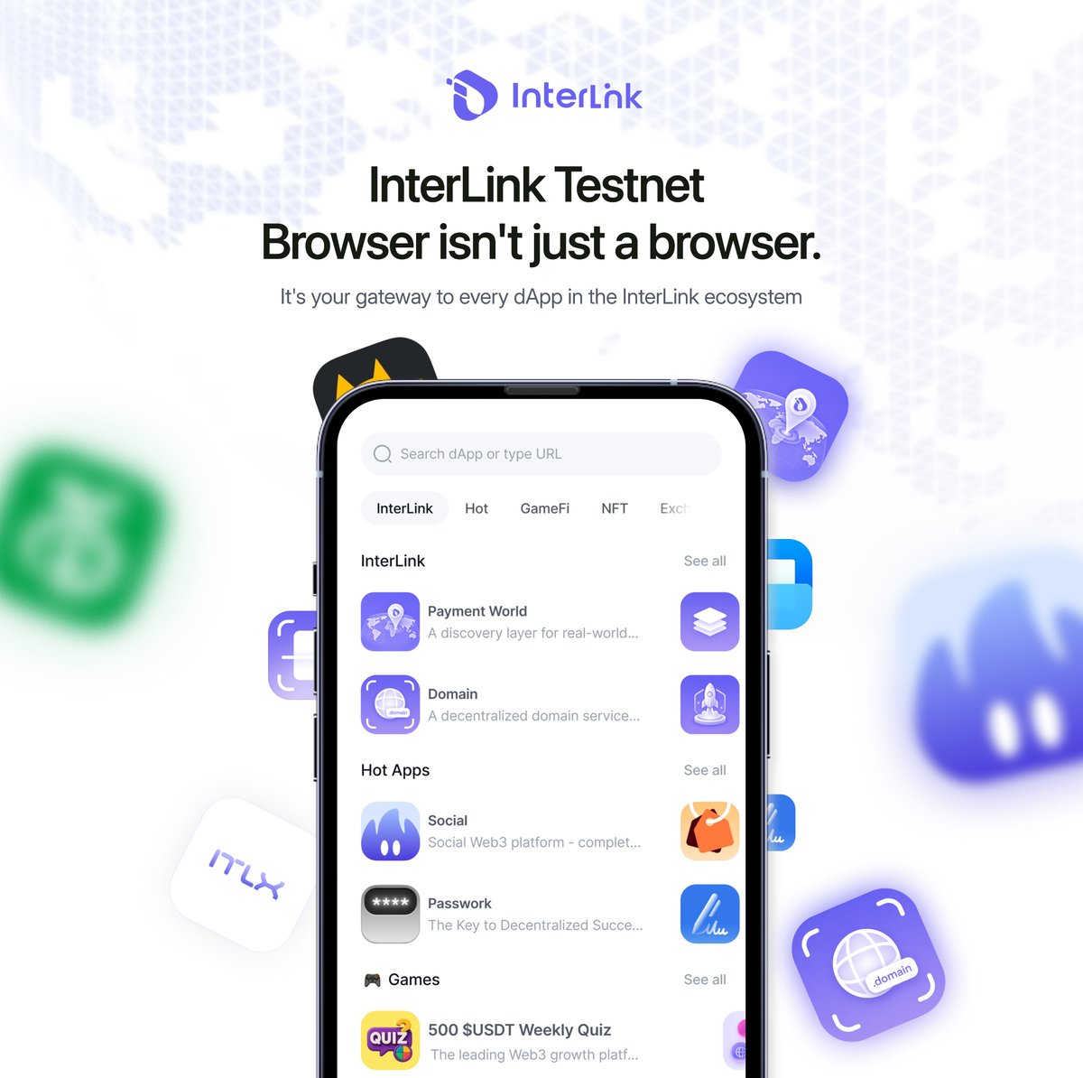 InterLink Testnet Browser isn't just a browser. It's your gateway to every dApp in the InterLink ecosystem 🌐

Coming soon on InterLink Testnet Taj Mahal, the first testnet phase of InterLink Chain, dedicated to the Indian community that helped build the Human Network.

Inside