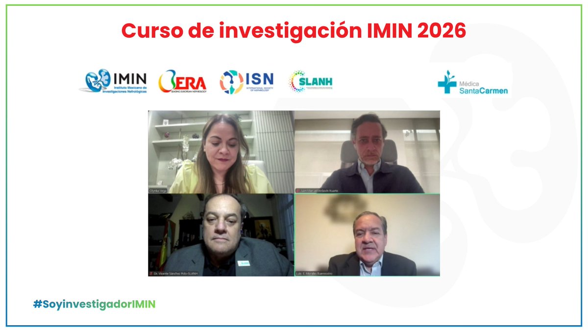 IMINmx's tweet image. Compartimos la Sesión en Vivo de Introducción del Curso de Investigación IMIN 2026, realizada el 21 de abril.

Agradecemos a Médica Santa Carmen por su apoyo para hacer posible esta plataforma educativa.

#IMIN #IMIN2026 #SoyInvestigadorIMIN