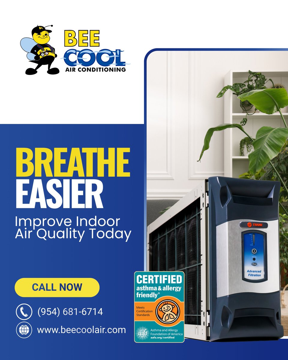 bee_air84342's tweet image. At Bee Cool Air Conditioning, we understand that the air you breathe at home is just as important as the temperature. Our Indoor Air Quality Services are designed to help you create a healthier and more comfortable living environment. #IndoorAirQuality #HVACService #BeeCoolAir