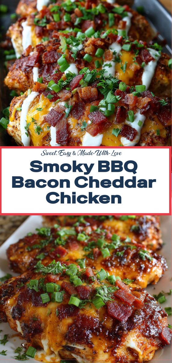 grandmabites1's tweet image. Craving something tasty? Smoky BBQ Bacon Cheddar Chicken is quick and delicious! Tap for the step-by-step! 😋🔥 #recipes #easyrecipe #weeknightmeals