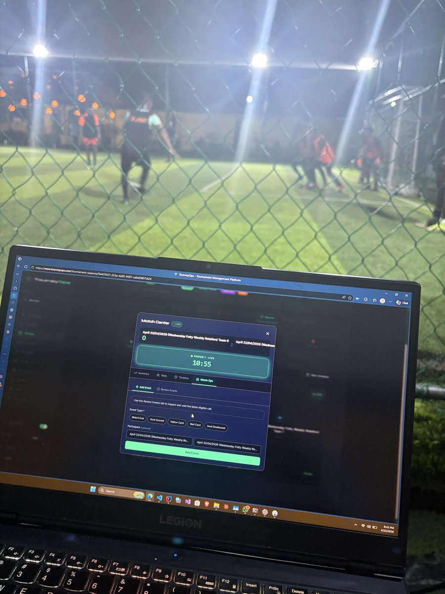 tourneyops's tweet photo. Tested TourneyOps live at a tuff yesterday 🔥

Next match will be even smoother 💪

We’re building this WITH organizers, not just for them.

https://t.co/djSHEqH2Dh

#TourneyOps #StreetFootball #NigeriaTech https://t.co/XwFdROW23a