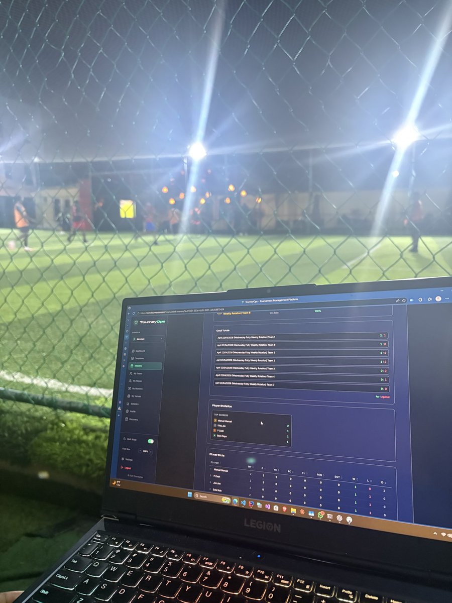 tourneyops's tweet photo. Tested TourneyOps live at a tuff yesterday 🔥

Next match will be even smoother 💪

We’re building this WITH organizers, not just for them.

https://t.co/djSHEqH2Dh

#TourneyOps #StreetFootball #NigeriaTech https://t.co/XwFdROW23a