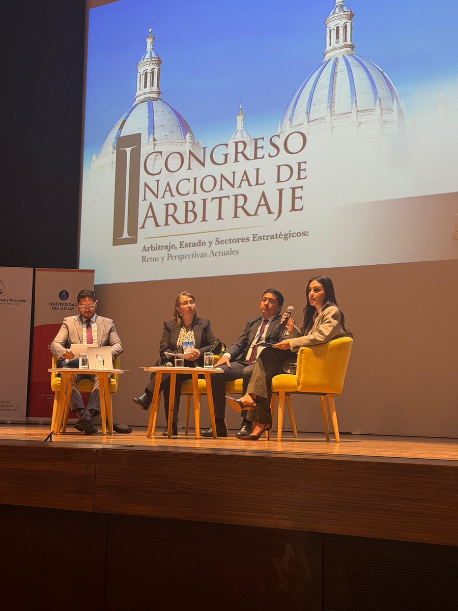 PGEcuador's tweet photo. Esta semana se realizó en la Universidad del Azuay @uazuay, el Primer Congreso Nacional de Arbitraje, con la participación de la Dra. Ana María Larrea, Directora Nacional de Asuntos Internacionales y Arbitraje @PGEcuador y la Directora Regional Azuay de la PGE, María José Ramírez https://t.co/wQpkQaoiGd