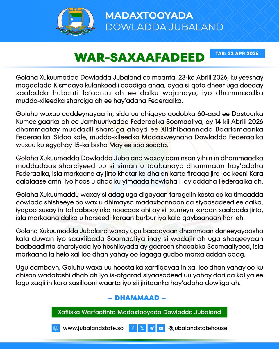 Jubaland State House tweet media