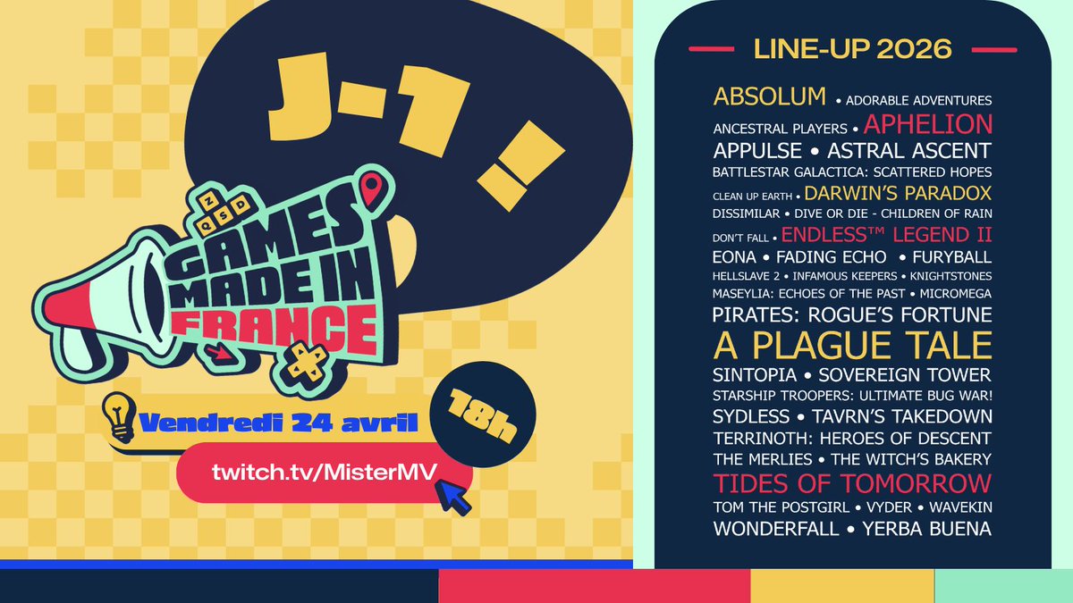 Games Made in France #GMIF26 🔜 24 au 26 avril ! tweet media
