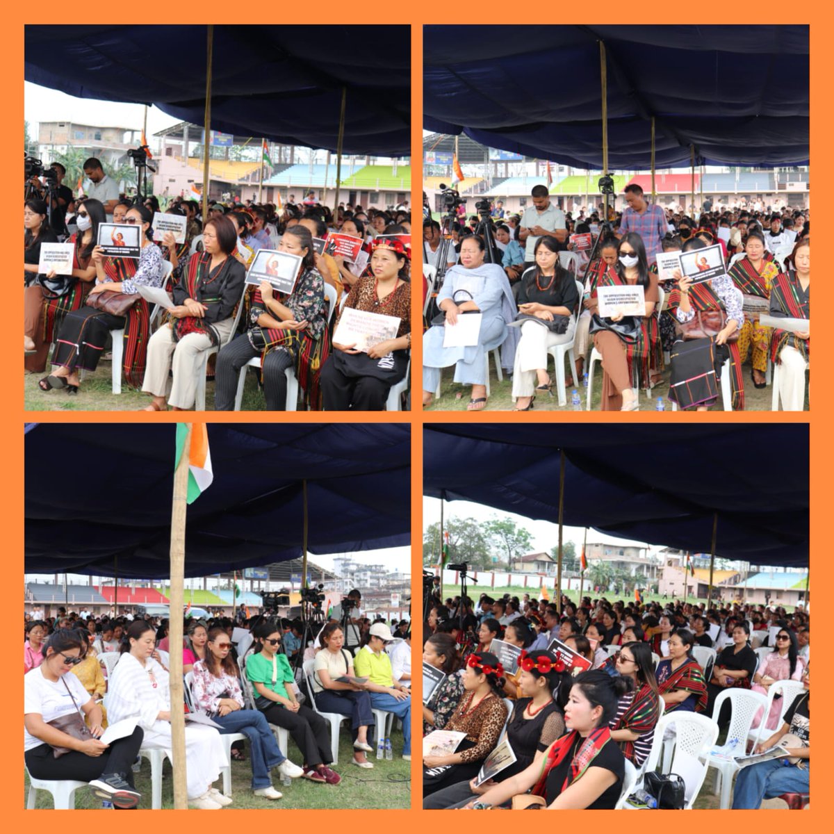 Today in Dimapur, the BJP Mahila Morcha organized a powerful condemnation program under the resolute leadership of President Smt. <a href="/TRothrong/">Tsachola Rothrong</a> and the steady guidance of State President Shri <a href="/YepthomiBen/">Benjamin Yepthomi</a> ji. The gathering served as a unified voice against the recent rejection of