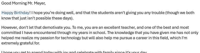 UweMeyer71's tweet photo. Two years ago I had a student in my Computer Maintenance / Networking course.
Yesterday I received this email as a great reminder of why we are here @CTEReeseCenter: https://t.co/UI6wDEmOON
