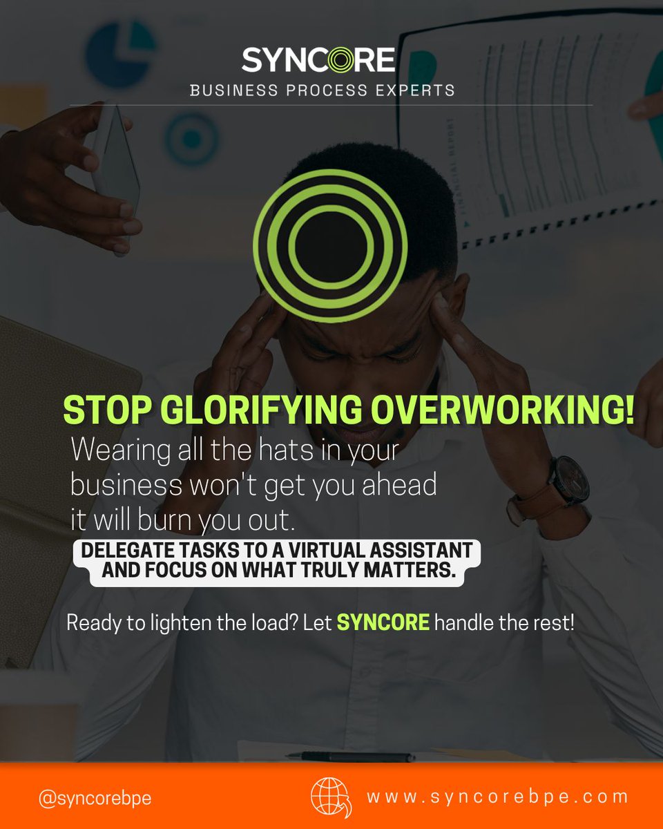 syncorebpe's tweet image. Overworking Isn't a Flex-It's a
Running a business doesn't mean doing everything yourself. Multitasking won't make you a millionaire-smart delegation will.

Join us now!
#Syncore #WorkSmartNotHard #EntrepreneurLife #BusinessGrowth