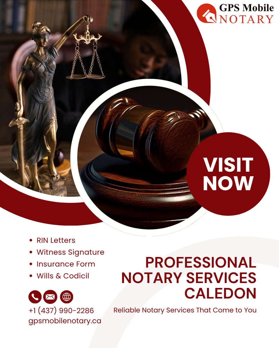 gpsmobilenotary's tweet image. Looking for professional notary services in Caledon? GPS Mobile Notary provides fast, reliable, and mobile notarization at your convenience.
 
Call us today at +1 (437) 990-2286

Visit Now : gpsmobilenotary.ca
#notary #notarypublic #mobilenotary #notaryservices #Law