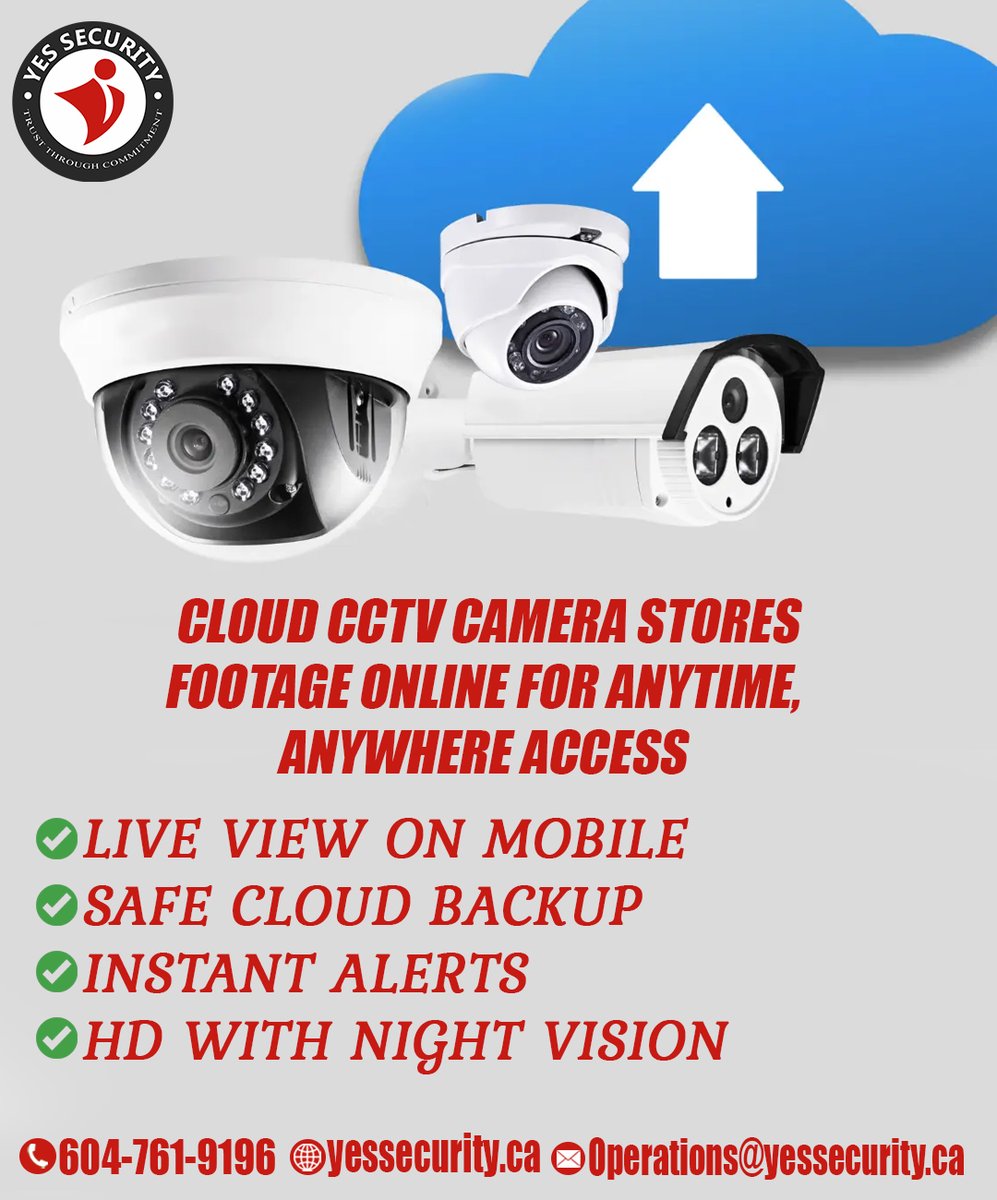 security_y31546's tweet image. Your security shouldn’t stop at recording… it should be stored, safe &amp;amp; accessible anytime ☁️📹
Upgrade to Cloud CCTV – because safety deserves smart technology.

#CloudCCTV #SmartSecurity #DigitalSecurity #CCTVSurveillance #SecuritySystem #SmartSurveillance