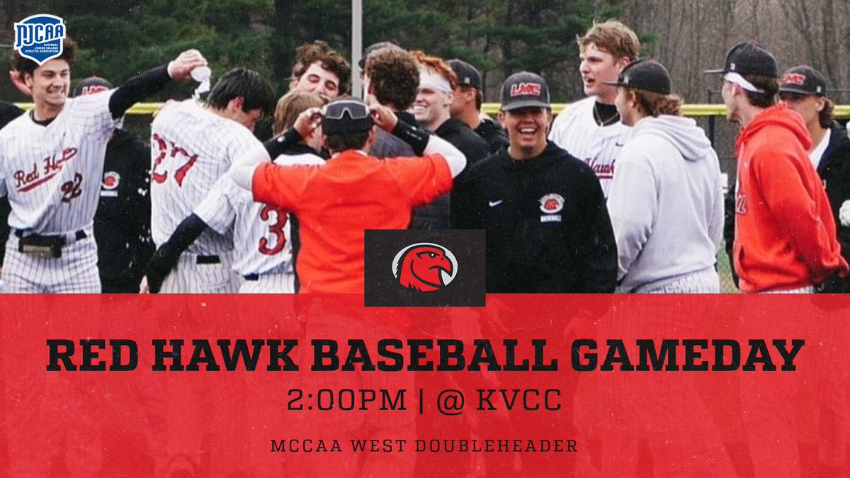 RedHawksBaseba1's tweet photo. ⚾ RED HAWK BASEBALL GAMEDAY ⚾

2:00PM | @ KVCC
MCCAA West Doubleheader

Don't miss it! Come cheer on your Red Hawks! #GoRedHawks https://t.co/yuRgUsoN9y