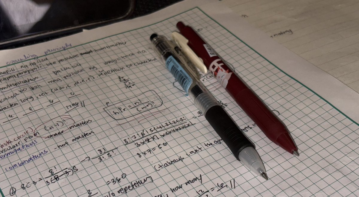 flrtsvn's tweet photo. ⋆˚꩜.ᐟ Studylog day 1

⌲ Recall of probabilities
⌲ focused more on solving in a fast pace

✉︎ Smol progress is still a progress. Proud of myself and my fellow oomfs as well as non-oomf for today! padayon po🤍

🏷️ #studytwt #studytwtph https://t.co/HGzfpwCIMC