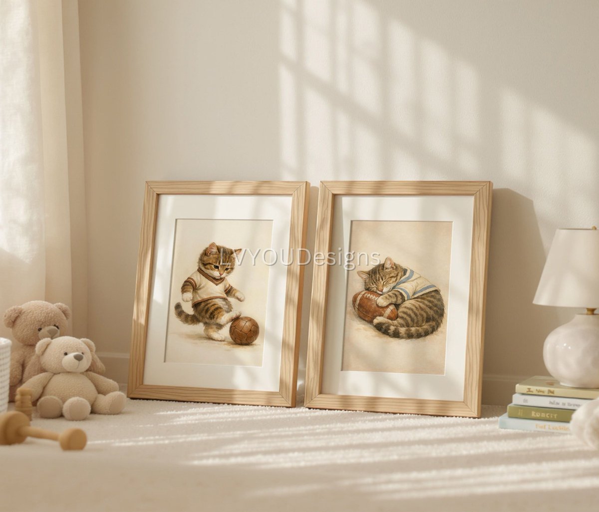 patty_hap's tweet image. Vintage football cat nursery prints set of 6 featuring playful tabby designs. Fun boys sports wall art—perfect for a cozy, sporty kids’ room décor.

35% OFF – Limited time ⏳
Shop Now 👉 etsy.me/4e5KShm
🔒 Not available as NFT
#NurseryWallArt #CatPrints #KidsRoomDecor
