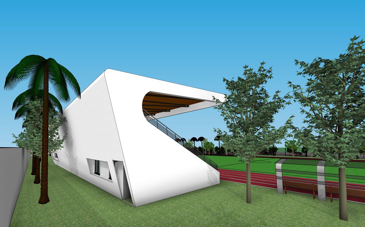 Sport center, Yaba Lagos. 
Designed and visualized by me 🙃
Software- Revit