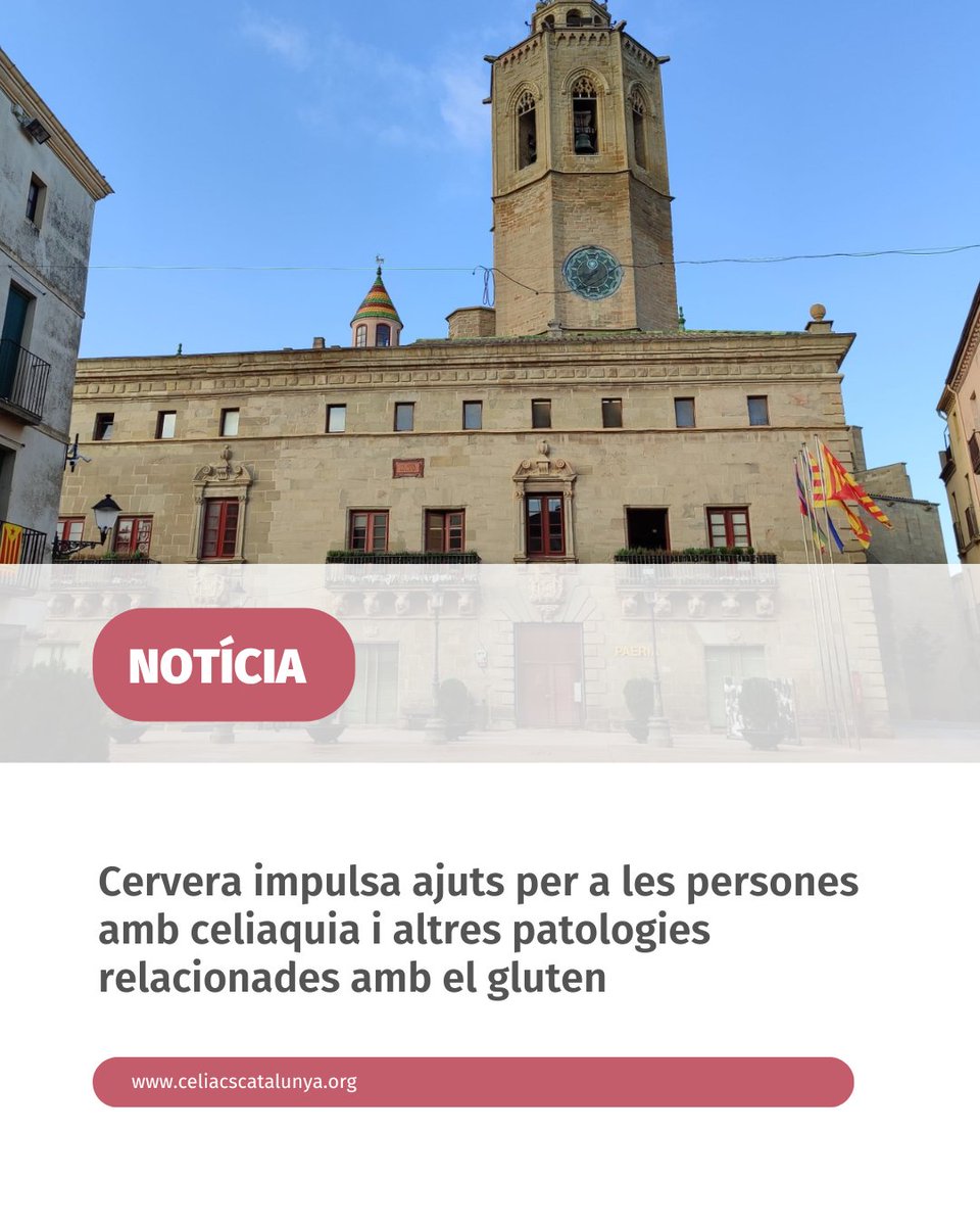 ✨ Bona notícia! <a href="/paeriacervera/">Paeria de Cervera</a> ha aprovat ajuts municipals per a famílies amb persones amb celiaquia, sensibilitat al gluten no celíaca o al·lèrgia al gluten.

🔗 Llegeix la notícia sencera: celiacscatalunya.org/ca/noticies/ce…