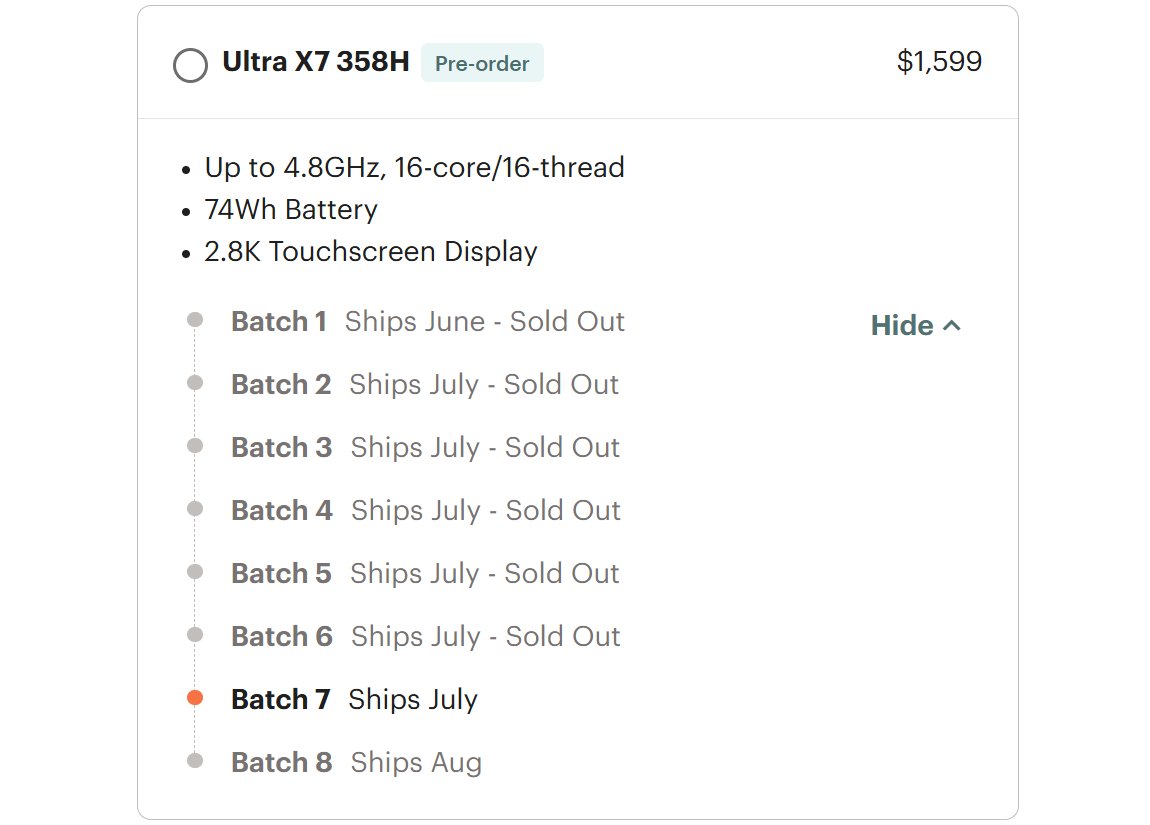 Framework Laptop 13 Pro is selling far above our forecast, and we've sold out of the first six batches already.  Also nice validation of our approach, the Ubuntu configurations are outselling the Windows ones!