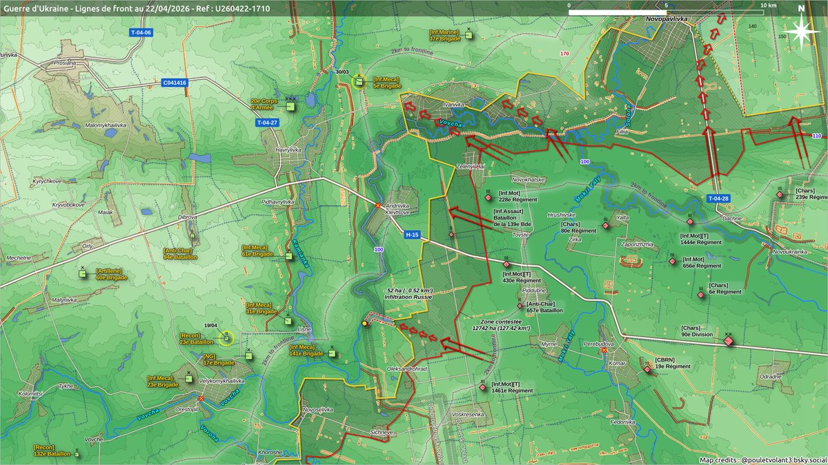 Pouletvolant3's tweet image. Guerre d'Ukraine | 22/04/26

Secteurs :
🌐 Sloviansk-Siversk🔹U260422-1736
🌐 Pokrovsk-Rodynske-Hryshyne🔹U260422-1700
🌐 Novopavlivka-Oleksandrohrad🔹U260422-1710
🌐 Huliaipole-Myrne🔹U260422-1704

#UkraineRussianWar #GuerreEnUkraine