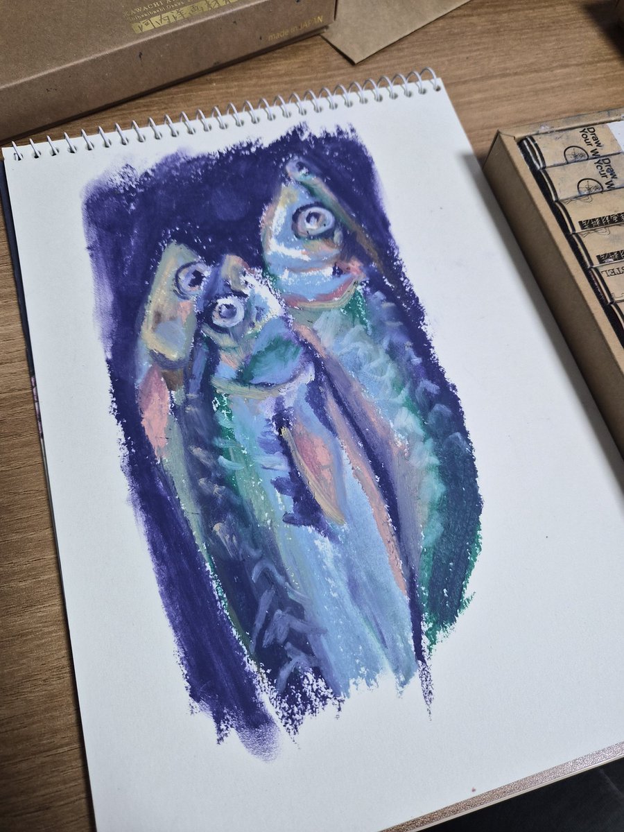 yunvion's tweet photo. 생리 때메 개빡쳐서 물고기 그림. https://t.co/1z8ptAxNbv