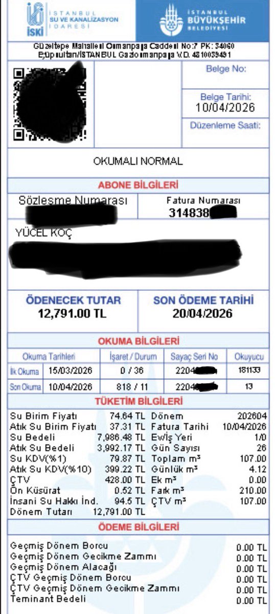yucelkoc's tweet photo. Sevgili @iski_destek @iskignmudurlugu ‘ne müracaatımı yaptım.
Neredeyse bir yıldır hiç okumadan sallamasyon fatura yollamışlar, biz de ödemişiz. Sonra arada hiç fatura kesilmemiş gibi topluca fatura kesmişler, hem de katlamalı cezalı!
Bir ayda 107 metreküp nasıl harcamışım acaba? https://t.co/zjrGcQGIDJ