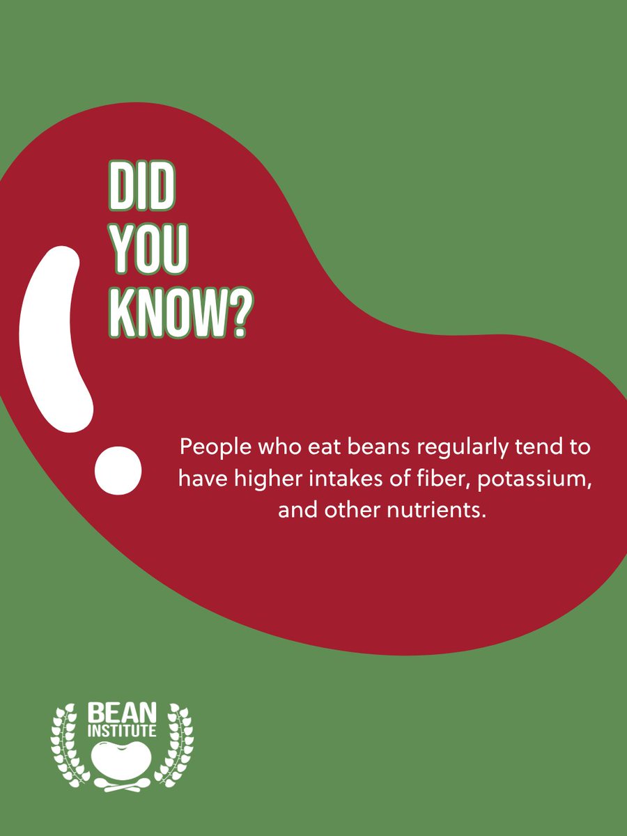 beaninstitute's tweet image. 📊 Did you know? 
People who eat beans regularly tend to have higher intakes of fiber, potassium, and other nutrients.  
 
#beaninstitute #northarvest #beans #health
