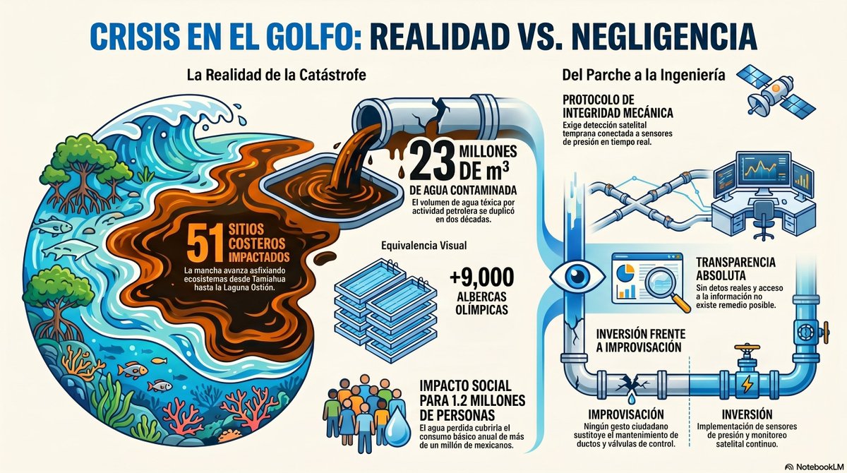 feliperebollo's tweet photo. ¿Cómo atender una emergencia 🌊☠️🛢️que niegan? 
Se rompen los ductos, se derrama el petróleo y, tras semanas de silencio, aceptan que "mintieron".
@Pemex prefiere ocultar el desastre antes que admitir la falta de atención y mantenimiento.
✍️@LaCronicaDeHoy
https://t.co/dbOiA5uQxm https://t.co/2DPz2HZeHV