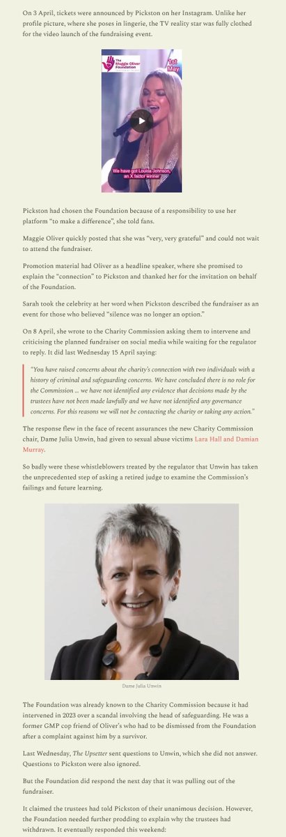 For those without access, here's 'The Upsetter' report #Hammered discussing #AmpikaPickston's televised (#RealHousewivesofCheshire) fundraiser in aid of victims of s8xual assault assisted by #MaggieOliver &amp; her #MaggieOliverFoundation

Charities Commission investigating!

#WHUFC