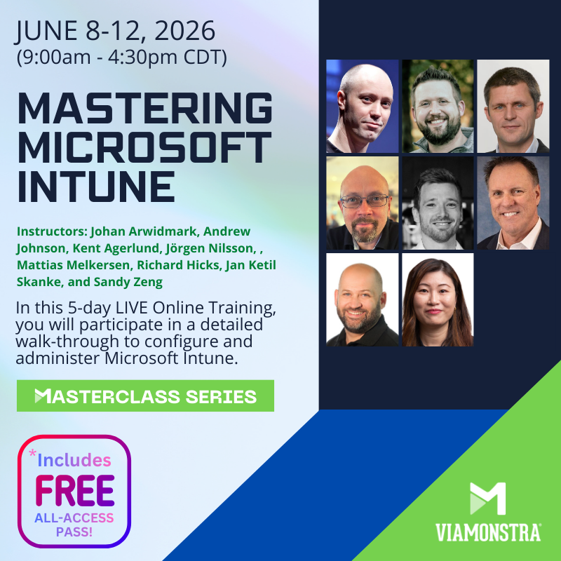 Mirolus_LLC's tweet image. ⚡ FAST APPROACHING! Don't miss this #Intune dream team — Join us JUNE 8-12🕘9:00AM - 4:30PM CDT💻MASTERING MICROSOFT INTUNE with @jarwidmark and a team of top experts in the field!🚀#MSIntune #ViaMonstraAcademy

Enroll HERE➡️ ow.ly/7Mr550YOB2w