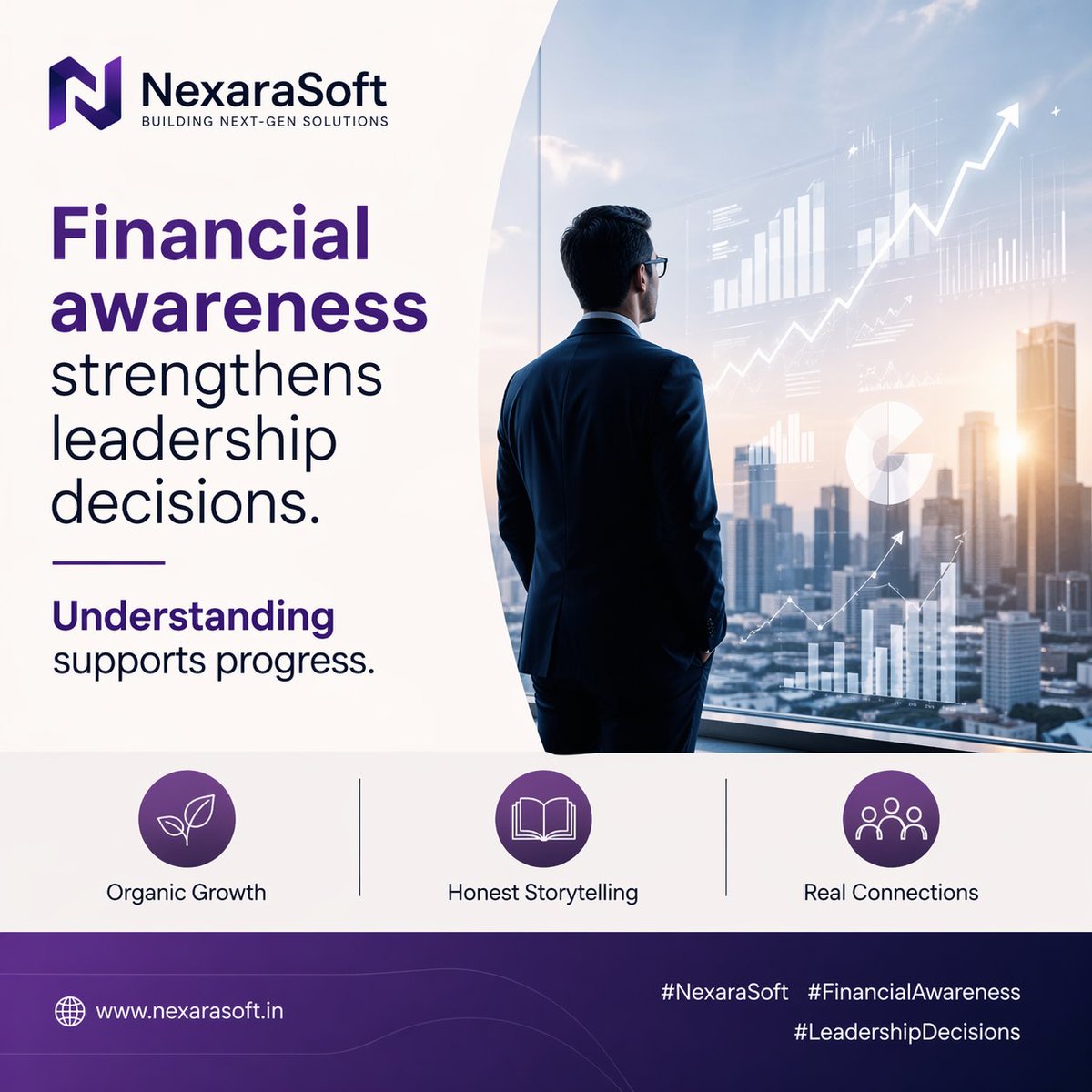 gkraju99's tweet image. Financial awareness strengthens leadership decisions.

Understanding supports progress.

Organic Growth | Honest Storytelling | Real Connections

#NexaraSoft #FinancialAwareness #LeadershipDecisions #www.nexarasoft.in⁠