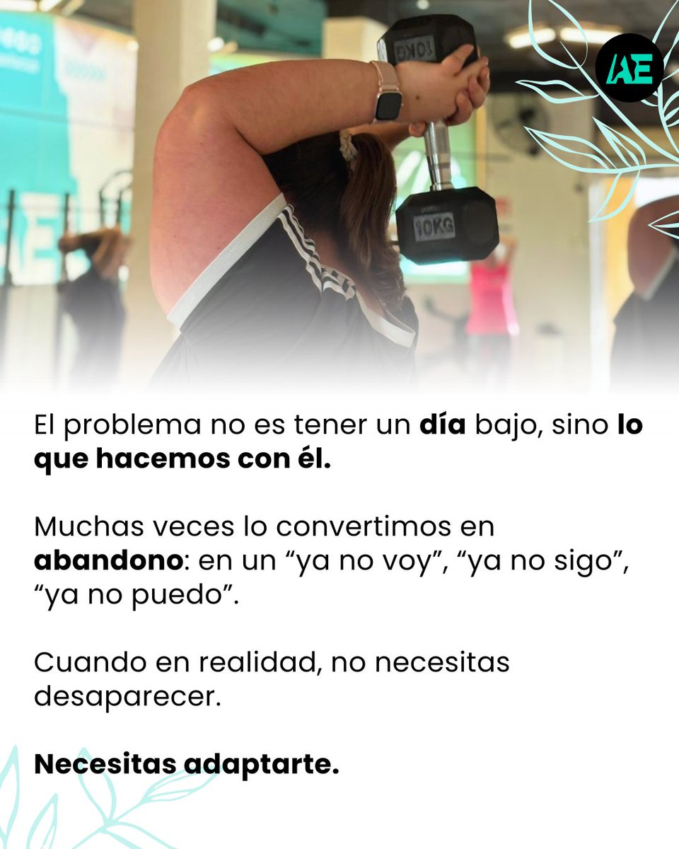 AeliaClub's tweet photo. 🌿 No todos los días tienes la misma energía, y eso está bien. Hay días en los que todo cuesta más, en los que tu cuerpo y tu mente no responden igual.
El problema no es tener esos días, sino pensar que por ello tienes que parar o abandonar. https://t.co/pKK9fHn5eK