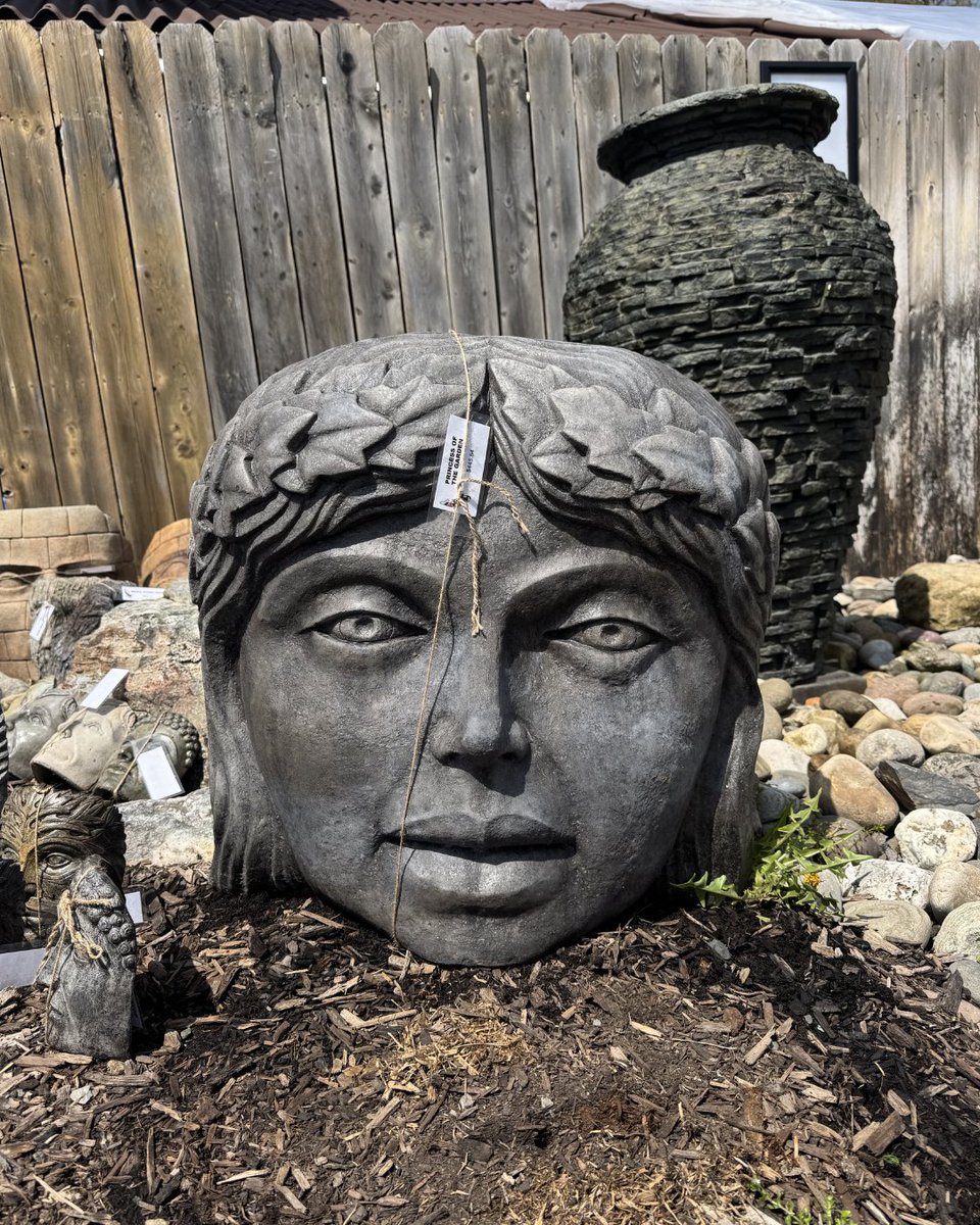 GardenStateKoi's tweet image. A statement piece for your outdoor space. Stone faces are now in stock! Stop by and explore our selection while supplies last. #GardenStatue #OutdoorDecor #WarwickNY