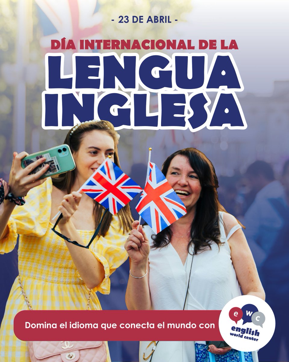 EnglishWorldC's tweet photo. 🌍📚 23 de abril | Día Internacional de la Lengua Inglesa

💬 Conviértete en un/a comunicador/a global
🚀 Impulsa tu futuro académico y/o profesional
💙 Aprende con English World Center

#DíaDeLaLenguaInglesa #23DeAbril #AprenderInglés #Idiomas #EnglishWorldCenter https://t.co/A0dLVjmfA7