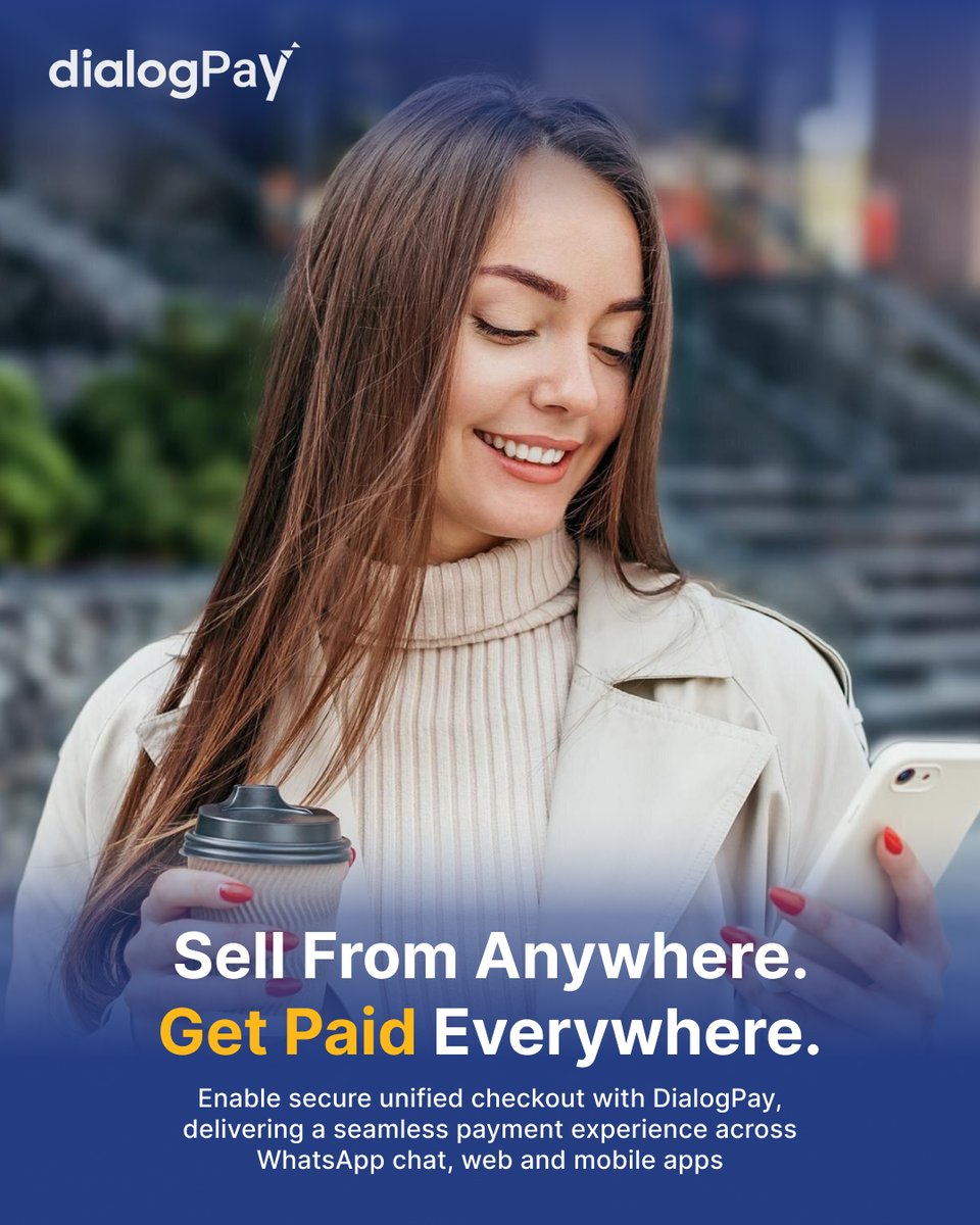 DialogPay's tweet photo. Turn every conversation into a conversion 💬💸
With DialogPay, sell from anywhere and get paid everywhere—WhatsApp, web, and mobile, all in one seamless flow.

#DialogPay #DigitalPayments #Fintech #Ecommerce #WhatsAppBusiness #OnlinePayments #PaymentGateway #BusinessGrowth https://t.co/KJtUI4vtlN