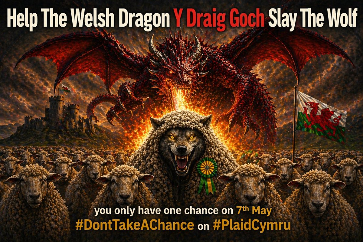 MidWalesUIB's tweet image. #Wales deserves a better future! #PlaidCymru #globalists don't offer new 'leadership' they have been 'on the bridge' steering Wales in the wrong direction

Help the #Welsh #Dragon see off the Wolf on May 7th🏴󠁧󠁢󠁷󠁬󠁳󠁿🇬🇧

#RejectPlaidCymru #SayNoToSeparation #Wales #UnitedKingdom