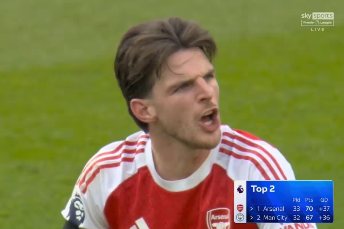 Arsenalnewschan's tweet image. 🗣️Pep Guardiola on Declan Rice insisting the Premier League is not done following City’s win over #Arsenal at the weekend: “I saw it on Monday and it shows what Declan Rice means. That’s the Arsenal mentality, we’ve faced it in the Premier League these past seasons and in the