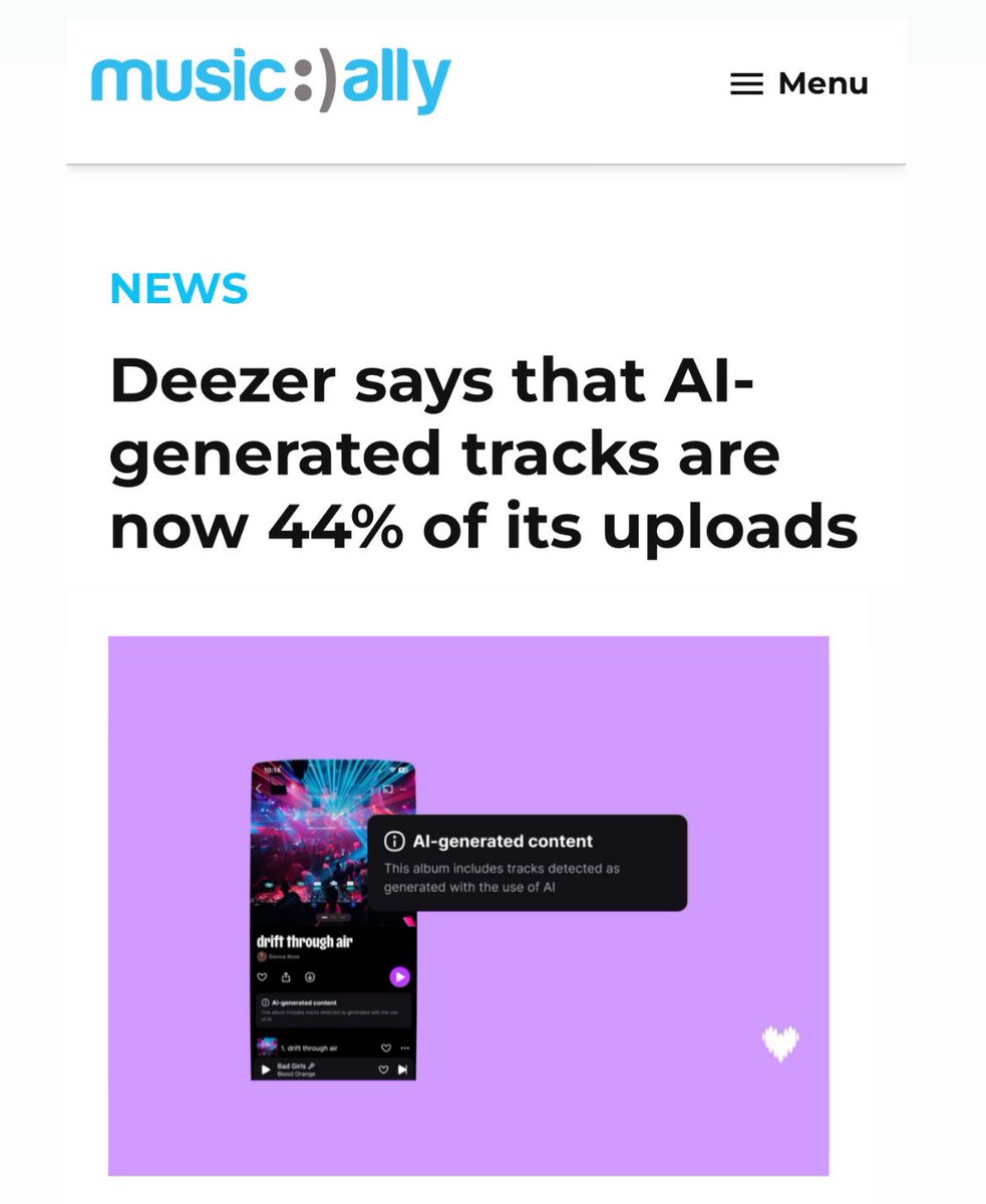 UMAW_'s tweet photo. AI slop-makers are uploading staggering amounts of AI-generated songs to streaming services. This dilutes the royalty pool, increases fraud and impersonation, and harms real human artists. We need REAL protections against AI! https://t.co/IaDHHcJAG2
