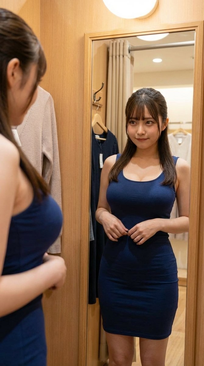 yamayamajobrock's tweet image. 恥ずかしいけど、
ちょっとセクシーめのも着てみたよ👗
#jk #女子高生 #制服 #AI美女 #AIart