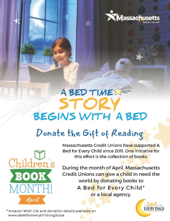 CityofBostonCU's tweet photo. April is Children's Book Month, and CBCU will be hosting a month-long Children's Book Drive at each of our branch locations! Join us in donating the gift of reading to children in our area! To contribute, please stop by any branch during business hours. 

https://t.co/jzK254ws46 https://t.co/M8az1C1SwB