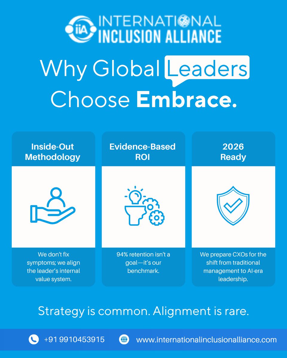Intlinclusion's tweet image. Why work with Embrace Consulting? Because "Standard Training" is no longer enough.

The business landscape of 2026 doesn't reward those who just manage tasks. It rewards those who inspire people and navigate complexity with clarity.

#WhyEmbrace #LeadershipExcellence #Executive