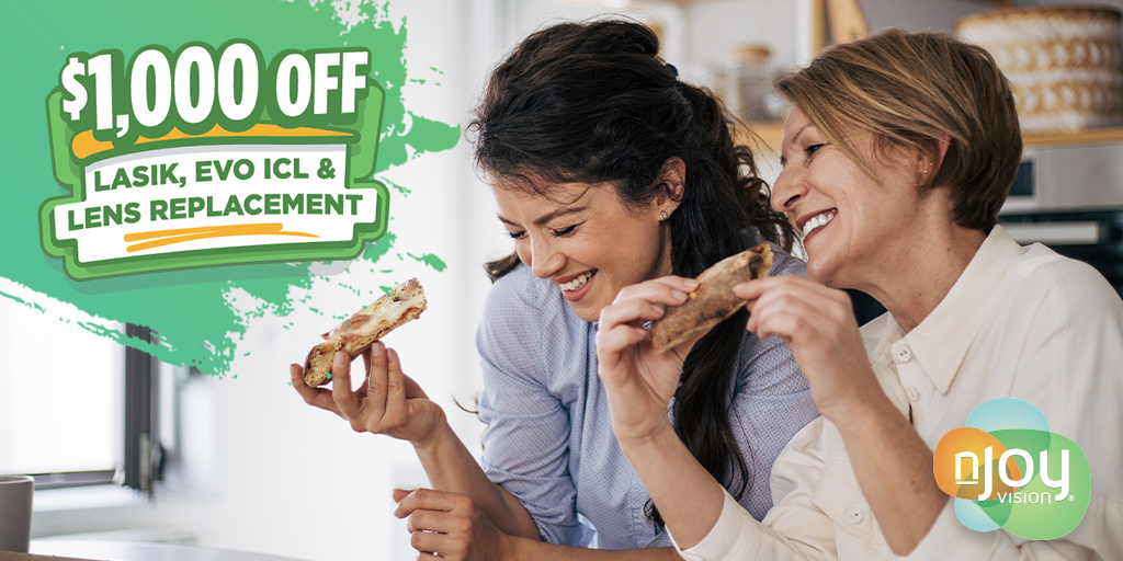 nJoyVision's tweet image. No matter how you slice it, the best moments in life aren’t planned; they’re shared.
With $1,000 off #LASIK, #EVOICL &amp;amp; #LensReplacement at nJoy Vision, you can see what matters most at every stage.
Schedule your free consultation and join #GenSEE at nJoyVision.com