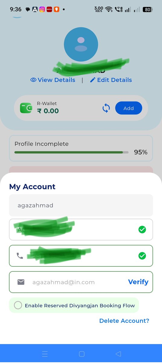 agaz's tweet photo. @IRCTCofficial Dear IRCTC, my registered email service provider is no longer available, and I am unable to complete email verification. Kindly assist me in updating or verifying my email so I can access my account. Thank you. https://t.co/O6OKx9icOu