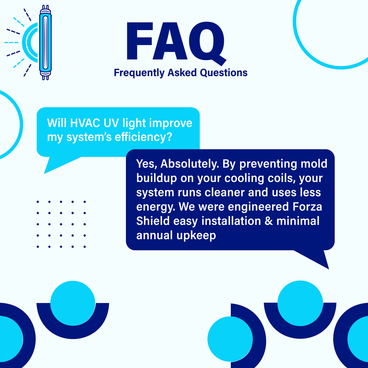 ForzaShield's tweet image. ❓ FAQ: Will HVAC UV light improve my system's efficiency?

Yes, absolutely! Preventing mold buildup on your cooling coils means your system runs cleaner and uses less energy.

👉 Learn more: forzashield.co
#ForzaShield #HVAC #EnergyEfficiency